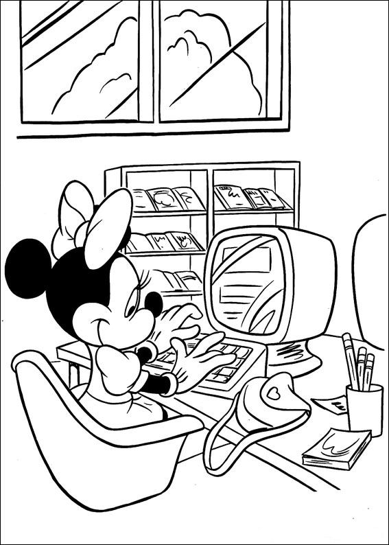 Plansa de colorat cu Minnie Mouse 24 17